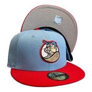 New Era Portland Beavers 2 Tone MiLB 59FIFTY Fitted Hat Cap Baby Blue